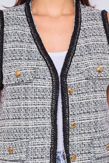 Gilet sans manches en tweed scintillant FM2402 4