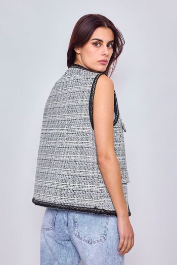 Gilet sans manches en tweed scintillant FM2402 3