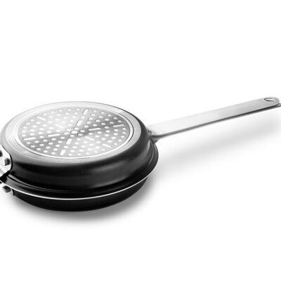 IBILI - Sarten tortilla patatas mini I-CHEF, 14 cms, Aluminio, Mango de Acero Inoxidable, Antiadherente, Apto para induccion