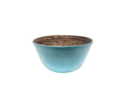 IBILI - Bowl de Bamboo Natural Turquesa Mate 25x13 cms para Alimentos Secos - Elegancia y Sostenibilidad en tu Mesa