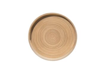 IBILI - Plateau rond en bambou naturel gris mat 35x4,5 cm à servir - Élégance et durabilité sur votre table 2