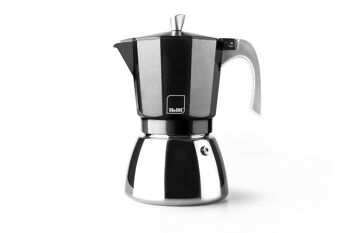 IBILI - Machine à expresso Elba Black, 9 tasses, 450 ml, fonte d'aluminium, socle en acier inoxydable, adaptée à l'induction 1