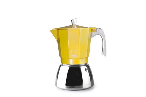 IBILI - Cafetera express Elba Peach, 9 tazas, 450 ml, Aluminio fundido, Base de Acero Inoxidable, Apto para inducción