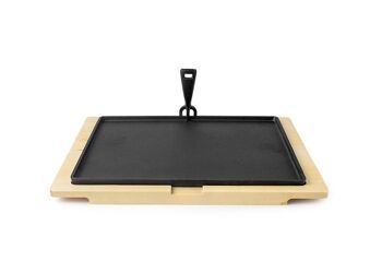 ASSIETTE FONTE 38X28+BASE BOIS - 667738 - IBILI 1