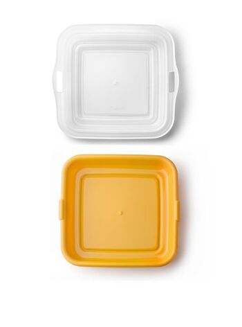 IBILI - Porte-sandwich - cône à saucisses - fromage, 14,5 x 14,5 x 3,6 cm, Plastique sans BPA, Réutilisable, Jaune 2