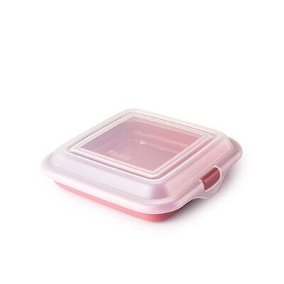 IBILI – Sandwich-Halter – Wurstspitze – Käse, 14,5 x 14,5 x 3,6 cm, BPA-freier Kunststoff, wiederverwendbar, Rot