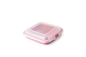 IBILI - Porte-sandwich - cône à saucisses - fromage, 14,5 x 14,5 x 3,6 cm, Plastique sans BPA, Réutilisable, Rouge 1