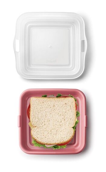 IBILI - Porte-sandwich - cône à saucisses - fromage, 14,5 x 14,5 x 3,6 cm, Plastique sans BPA, Réutilisable, Rouge 3