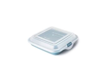 IBILI - Porte-sandwich - cône à saucisses - fromage, 14,5 x 14,5 x 3,6 cm, Plastique sans BPA, Réutilisable, Bleu 1