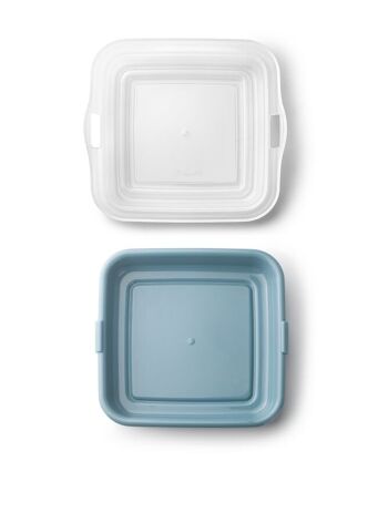 IBILI - Porte-sandwich - cône à saucisses - fromage, 14,5 x 14,5 x 3,6 cm, Plastique sans BPA, Réutilisable, Bleu 2