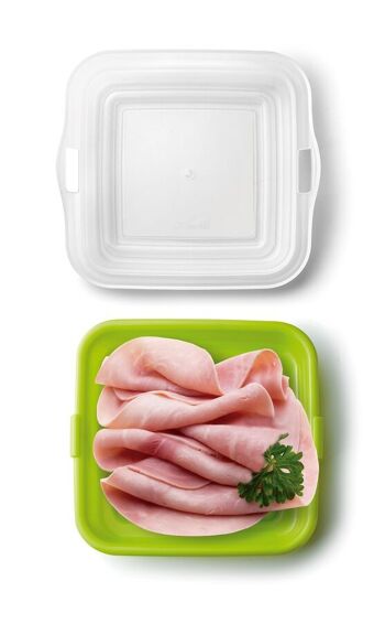 IBILI - Porte-sandwich - cône à saucisses - fromage, 14,5 x 14,5 x 3,6 cm, Plastique sans BPA, Réutilisable, Vert 3