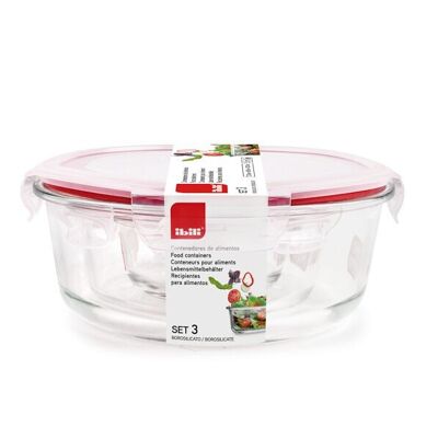 SET 3 RÉCIPIENTS ALIMENTAIRES RONDS - 755150 - IBILI