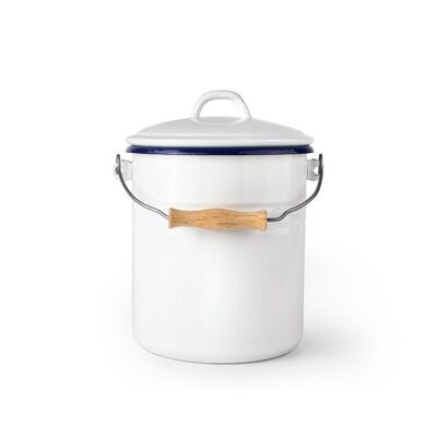 IBILI – 6-Liter-Komposteimer mit Deckel – verglaster emaillierter Stahl – handgefertigtes Design
