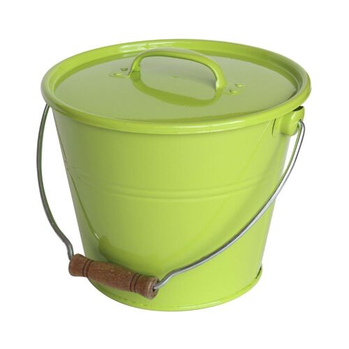 Seau avec Couvercle - 5L - Acier Galvanisé - Vert