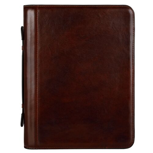Leather portfolio with carry handle – Joy in the Morning