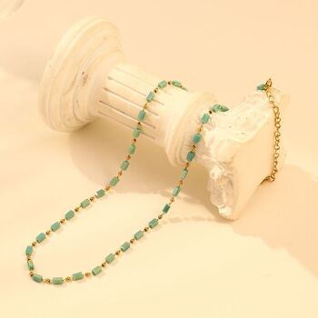 Collier en pierres naturelles bleues (amazonite)