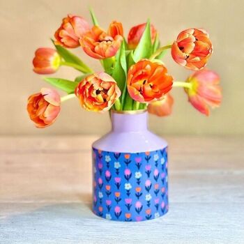 Vase L flowerline bleu 2