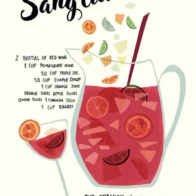 Sangria Recipe Art Print