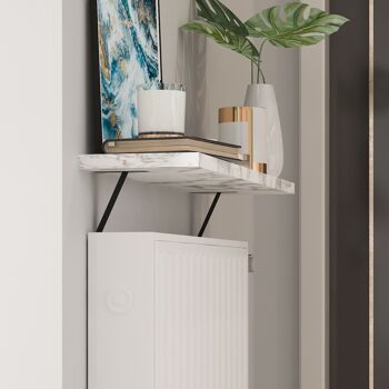 Etagère de radiateur Adin aspect marbre blanc 60cm sans perçage 92659 4