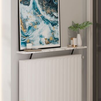 Etagère de radiateur Adin aspect marbre blanc 60cm sans perçage 92659 6
