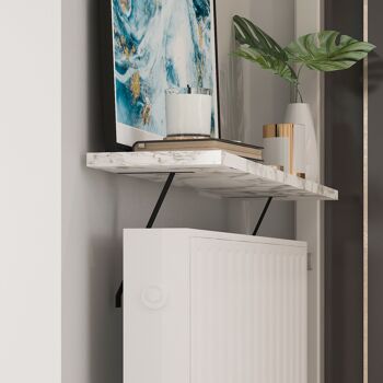 Etagère radiateur Adin aspect marbre blanc 110cm sans perçage 92666 4