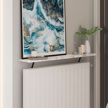 Etagère radiateur Adin aspect marbre blanc 110cm sans perçage 92666 5