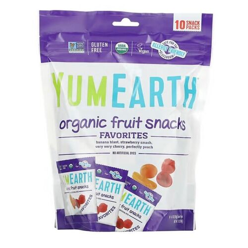Gominolas orgánicas sabor a frutas YumEarth (pack de 10 bolsas de 20g)