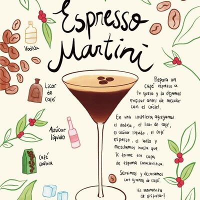 Stampa artistica di ricetta Espresso Martini