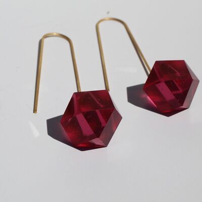 GEOMATT GOLD straight hook earrings