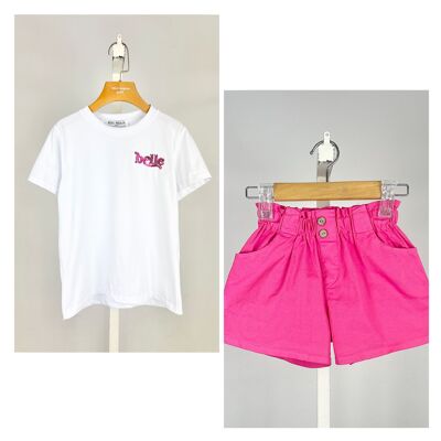 Set aus T-Shirt und Shorts aus Baumwolle für Mädchen