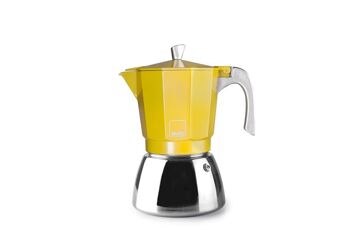 IBILI - Machine à expresso Elba Peach, 3 tasses, 150 ml, fonte d'aluminium, base en acier inoxydable, avec réducteur pour 2 tasses, adaptée à l'induction 1