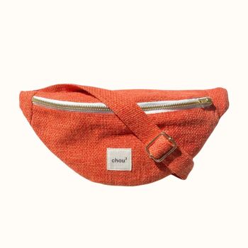 Sac Banane en tweed orange 3