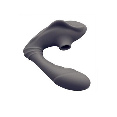 Vibrador y estimulador de clítoris 2 en 1 USB negro