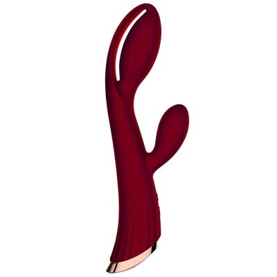 Vibrador rojo con estimulador de clítoris LRIS USB