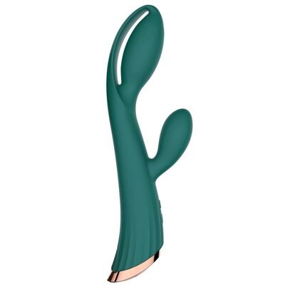 Vibratore verde con stimolatore clitorideo LRIS USB
