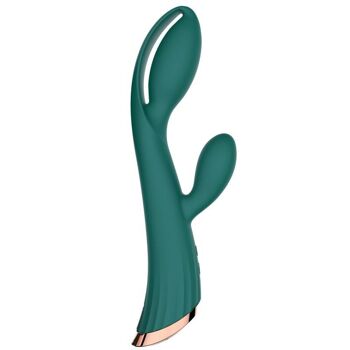 Vibromasseur vert avec stimulateur de clitoris LRIS USB 1