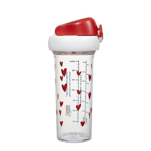 Gourde PM 300ml cœurs rouges avec filtre Fruit + débit