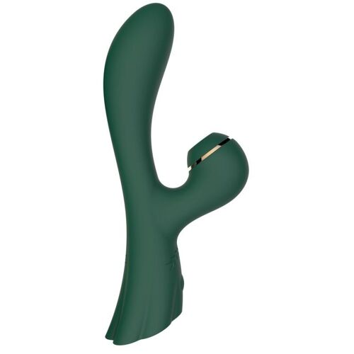 Vibromasseur double stimulation point G et clitoris par vibrations membrane vert USB