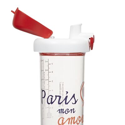 Botella PM 300ml Paris mon amour con filtro de frutas y filtro de 3 flujos