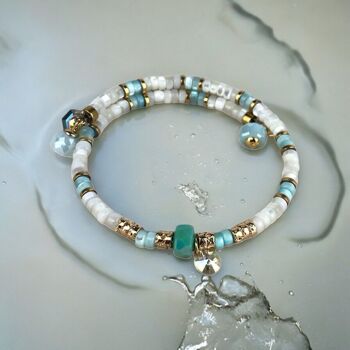 Bracelet nacre, cristaux et hématite OCEAN 2