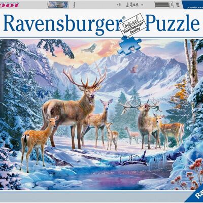 1000-teiliges Puzzle Rehe und Hirsche