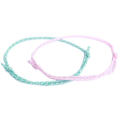 Conjunto pulseras surf rosa turquesa