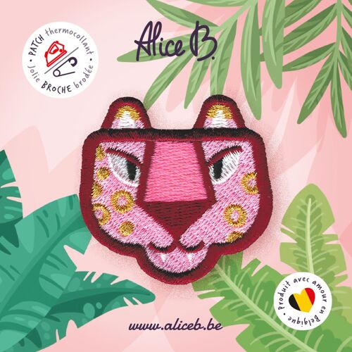 PINK LEOPARD • Broche/patch thermocollant