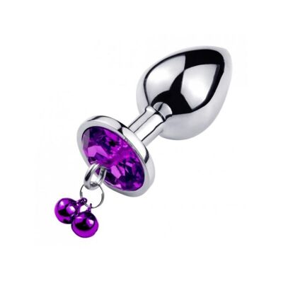 Plug bijou aluminium violet avec clochettes Taille S