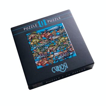 Curiosi Display-Box Q8 "Colour Mix", présentoir rempli de 16 puzzles de la série Q-Colour-Mix 2