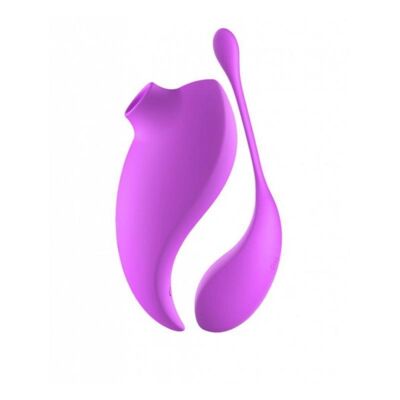 Stimolatore clitorideo 2in1 con ventose e con il suo ovulo vibrante remoto viola