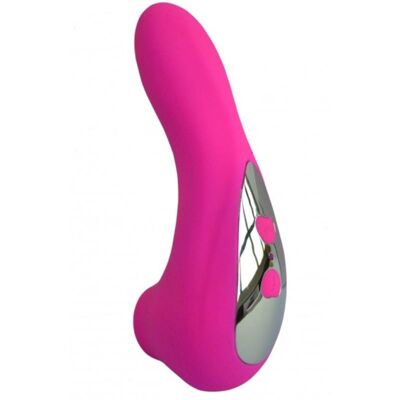 Vibrador rosa con 20 programas de vibración y estimulación del clítoris con membrana de pin USB