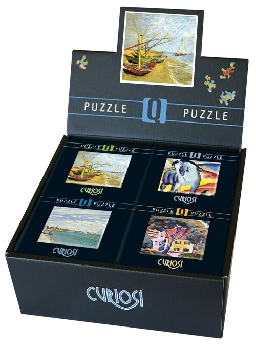 Display-Box Q1 "Art", gefüllt mit 16 Puzzles mit jeweils 66 Teilen