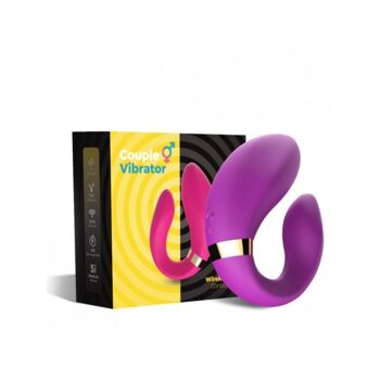 Vibromasseur forme U Violet pour couple avec double moteurs 1