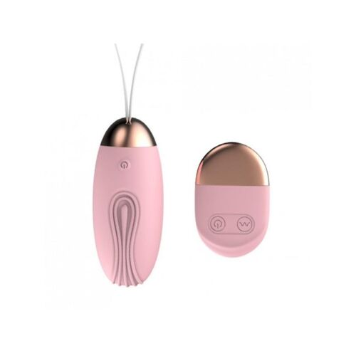 Oeuf vibrant rainuré rose USB avec télécommande